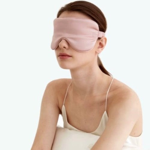 100% zijde ontspanningsslaapmasker - 22 mm - effen kleuren - oversize - Glow and Vital