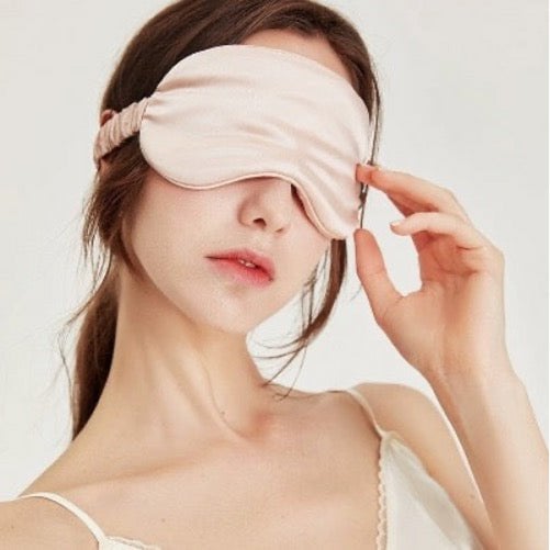 100% zijde ontspanningsslaapmasker - 22 mm - effen kleuren - oversize - Glow and Vital