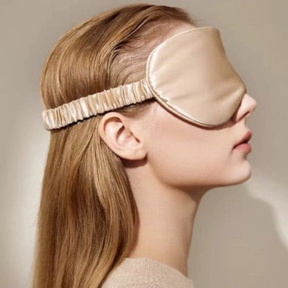 100% zijde ontspanningsslaapmasker - 22 mm - effen kleuren - oversize - Glow and Vital