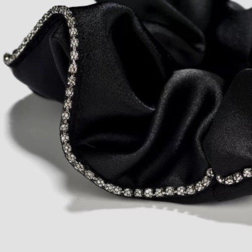 100% zijde oogverblindende haarscrunchie - 19 momme - diamantversiering - Glow and Vital