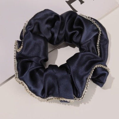 100% zijde oogverblindende haarscrunchie - 19 momme - diamantversiering - Glow and Vital