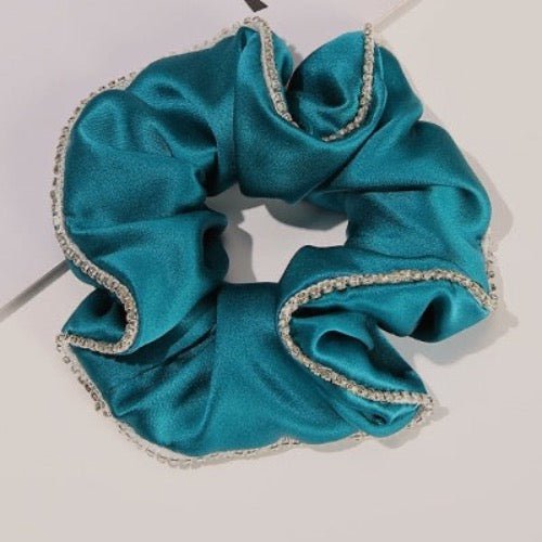 100% zijde oogverblindende haarscrunchie - 19 momme - diamantversiering - Glow and Vital