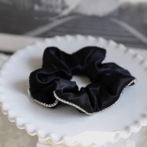 100% zijde oogverblindende haarscrunchie - 19 momme - diamantversiering - Glow and Vital