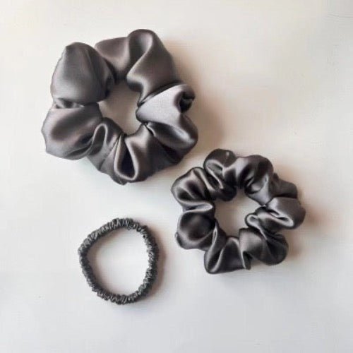 100% Zijden Scrunchie Set - 19 momme - Een set van 3 - Glow and Vital