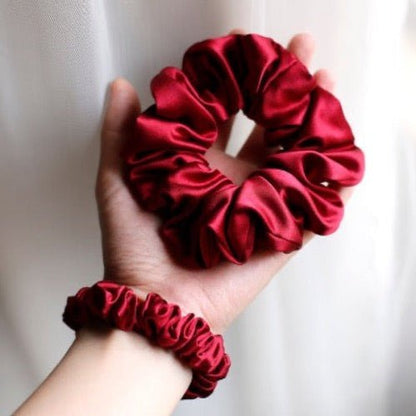 100% Zijden Scrunchie Set - 19 momme - Een set van 3 - Glow and Vital