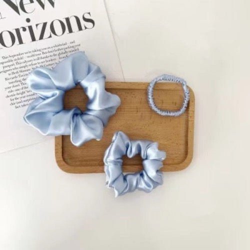 100% Zijden Scrunchie Set - 19 momme - Een set van 3 - Glow and Vital