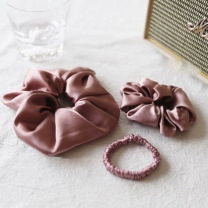 100% Zijden Scrunchie Set - 19 momme - Een set van 3 - Glow and Vital