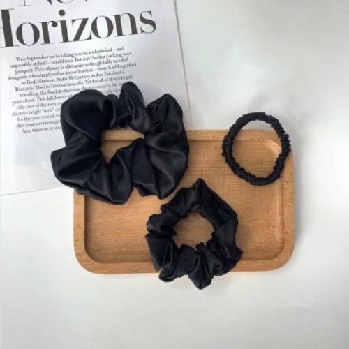 100% Zijden Scrunchie Set - 19 momme - Een set van 3 - Glow and Vital