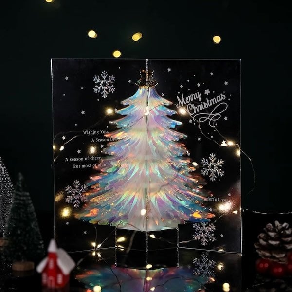 3D - cadeaukaart - fonkelende kerstboom - cadeaubon - Glow and Vital