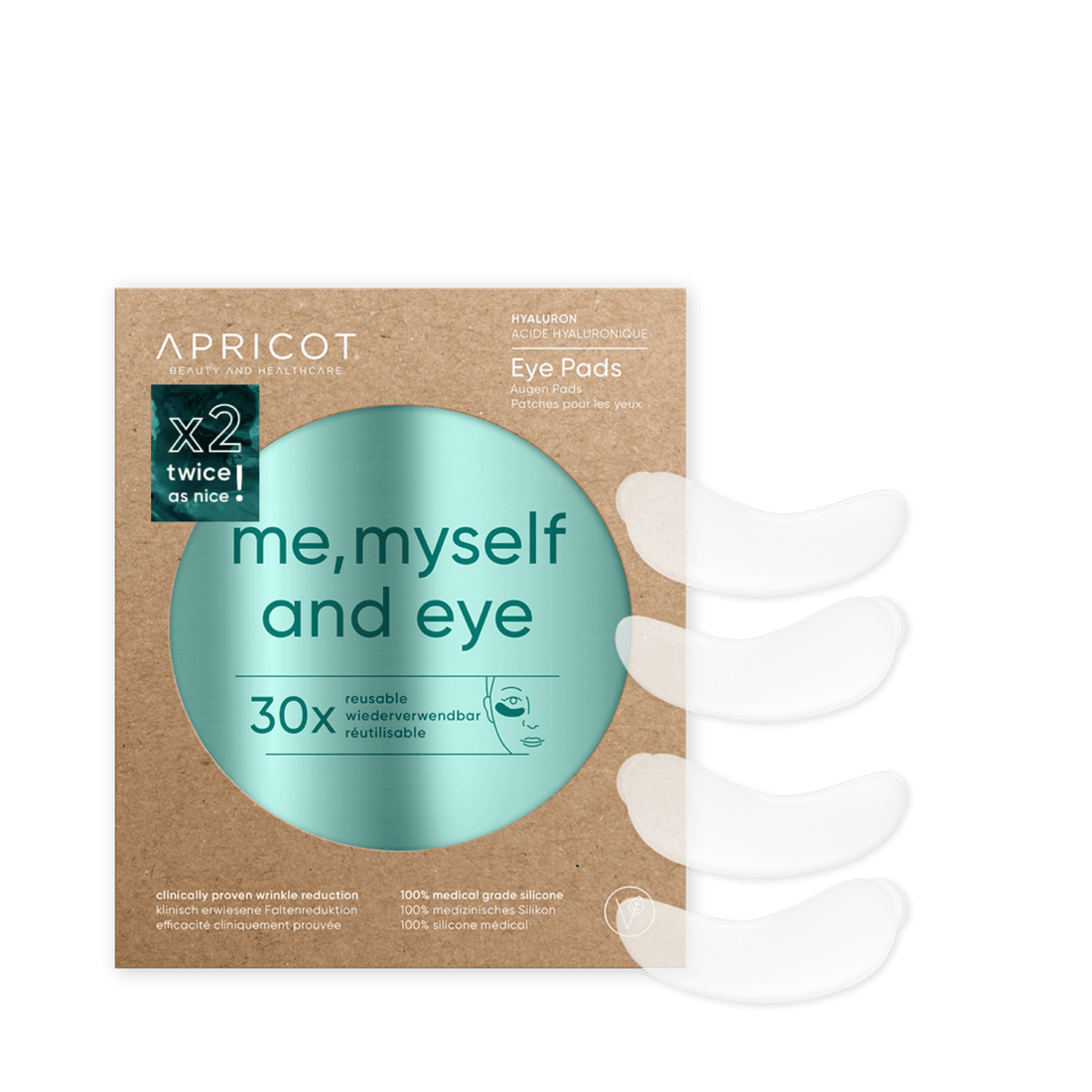 APRICOT DUO - Eye Pads Hyaluron - me, myself and eye - 60 Treatments - Glow and Vital