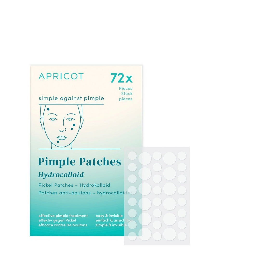 APRICOT Pimple Patches - simple against pimple - x72 - Glow and Vital