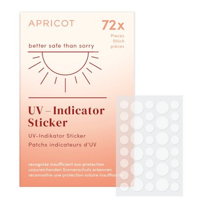 APRICOT UV Indicator Sticker - better safe than sorry - x72 - Glow and Vital