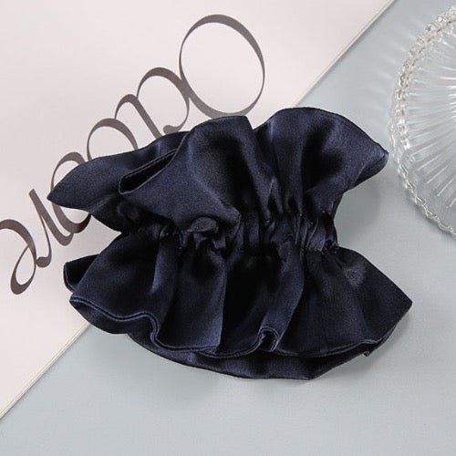 Chique 100% zijden rokontwerp haarscrunchie - dubbellaags - 19 mm - Glow and Vital