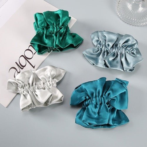 Chique 100% zijden rokontwerp haarscrunchie - dubbellaags - 19 mm - Glow and Vital