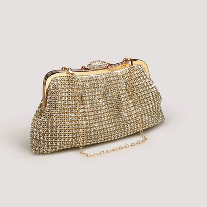 Luxe clutch met diamantlook, goud en zilver - Glow and Vital