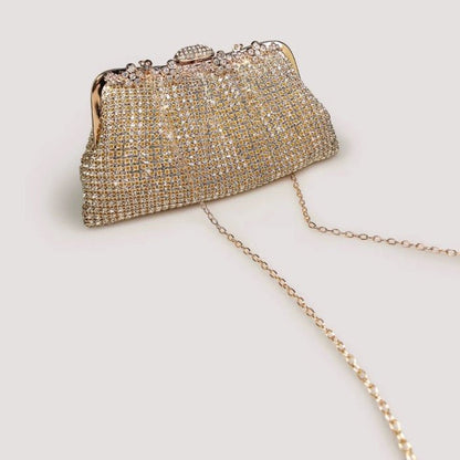 Luxe clutch met diamantlook, goud en zilver - Glow and Vital