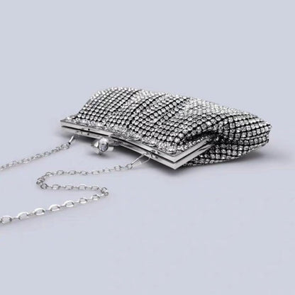 Luxe clutch met diamantlook, goud en zilver - Glow and Vital