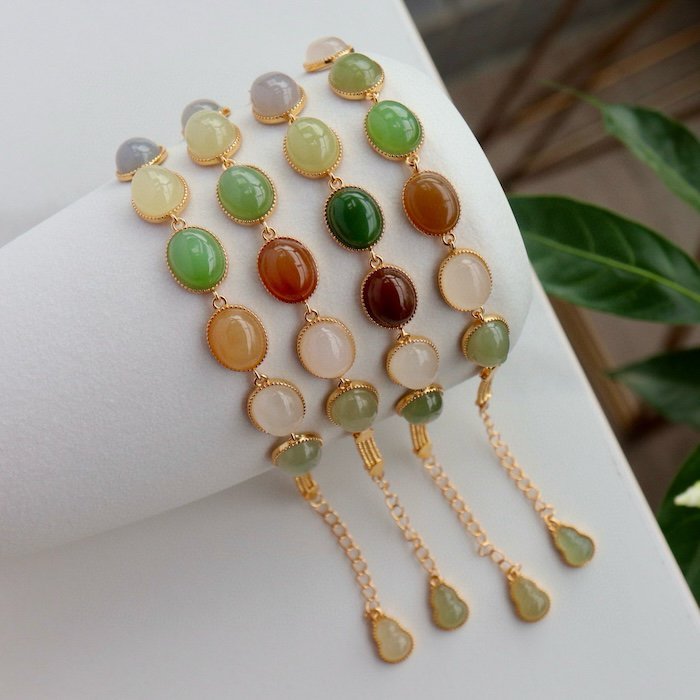 Rainbow Color Jade Beads Bracelet - Glow and Vital